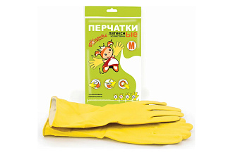 Перчатки хозяйственные "Золушка" латексные желтые М 