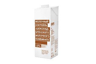 Молочный коктейль со вкусом шоколада 1.5% БМК 1000гр, ТВА edge