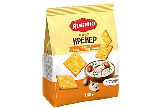 Крекер со вкусом Грибы со сметаной мини 180г Яшкино