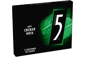 Жевательная резинка Файв 31,2гр Свежая мята 