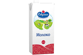 Молоко ультрапастеризованное 3,1% 1л. Савушкин 
