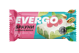 Пироженое протеиновое ЭВЕРГОУ Брауни фисташка-малина 50г