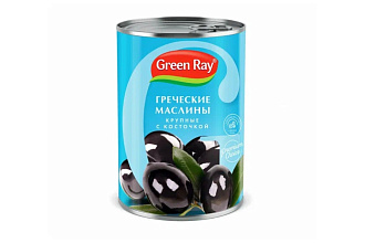Маслины Греческие крупные с/к Green Ray с ключом 425 мл 