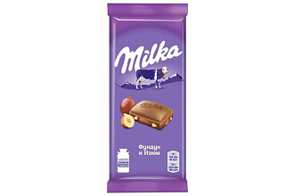 Шоколад Милка 80гр. фундук изюм