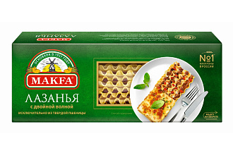 Макаронные изделия Лазанья с двойной волной Макфа А в/с 500 гр