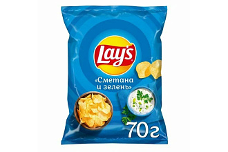 Чипсы LAYS Сметана Зелень 70 гр