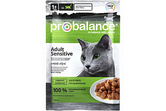 Корм ProBalance Sensitive консерв. для кошек с чувств. пищевар, пауч 85 гр