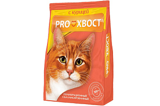 Корм PROХВОСТ сухой для кошек с курицей, 800 гр